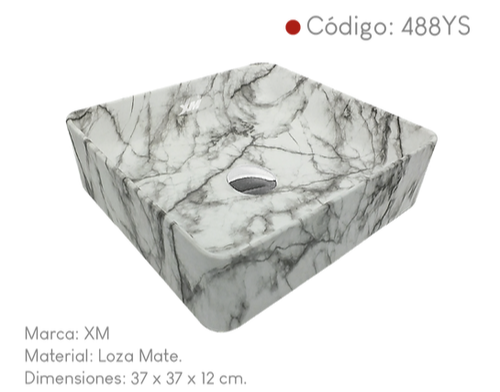 Ovalin de loza marmol blanco encimera 488YS XM